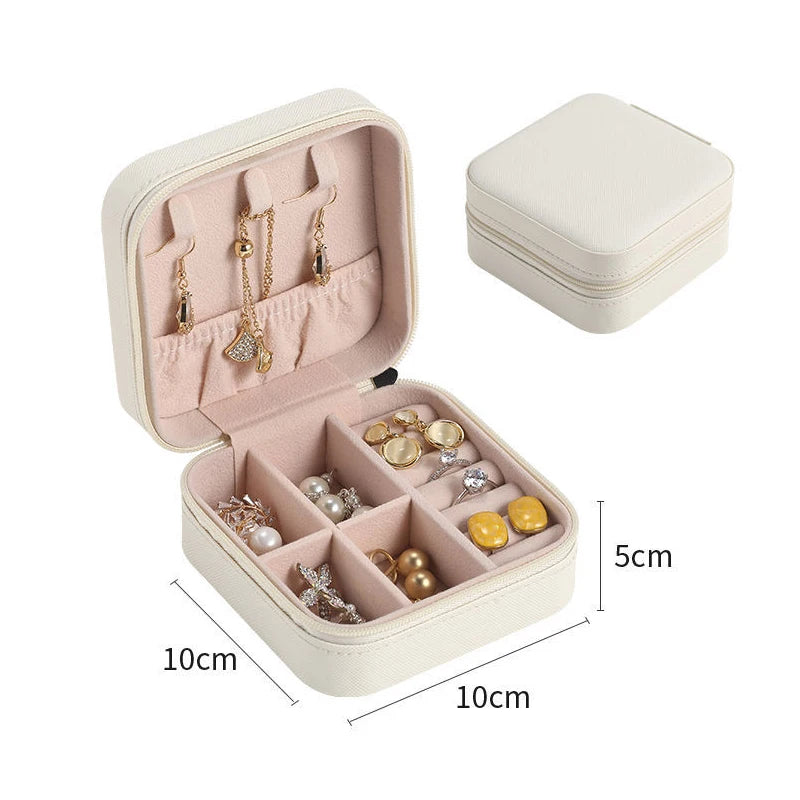 Portable Jewelry Organizer Case with Zipper Closure - Smarsty