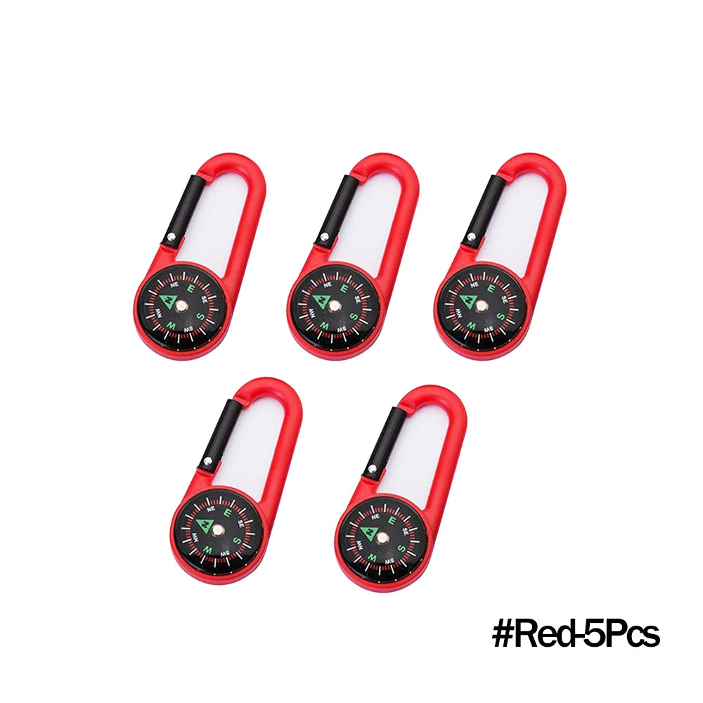 Outdoor Compass Carabiner Mini Camping Keychain Mountaineering Hiking Backpack Buckle with Compass Survival Children Gifts by Smarsty