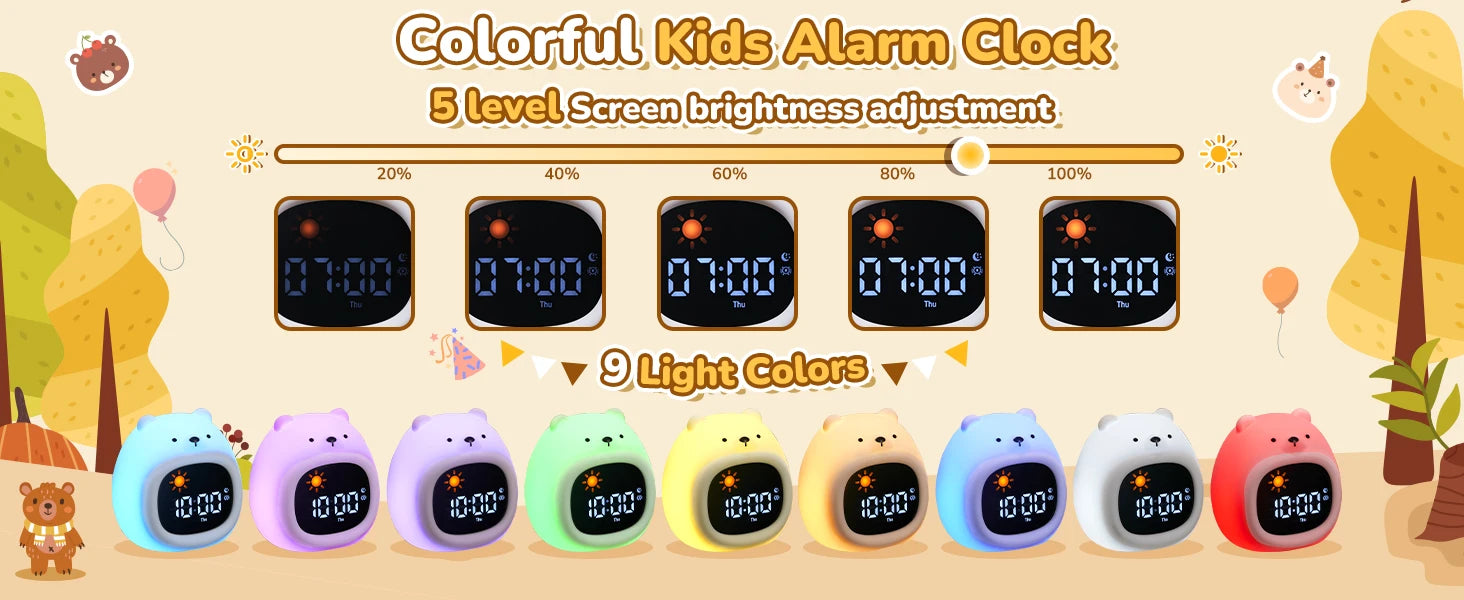Puppy-Shaped Kids Alarm Clock with Night Light - Smarsty