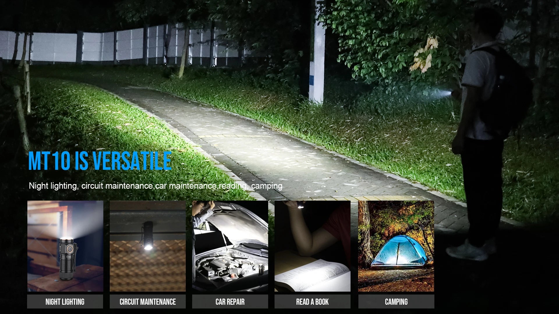 Trustfire MT10 Rechargeable LED EDC Flashlight 1000 Lumens Type USB C Charging Torch Mini 16340 Light MVB Optics with Magnet Lan