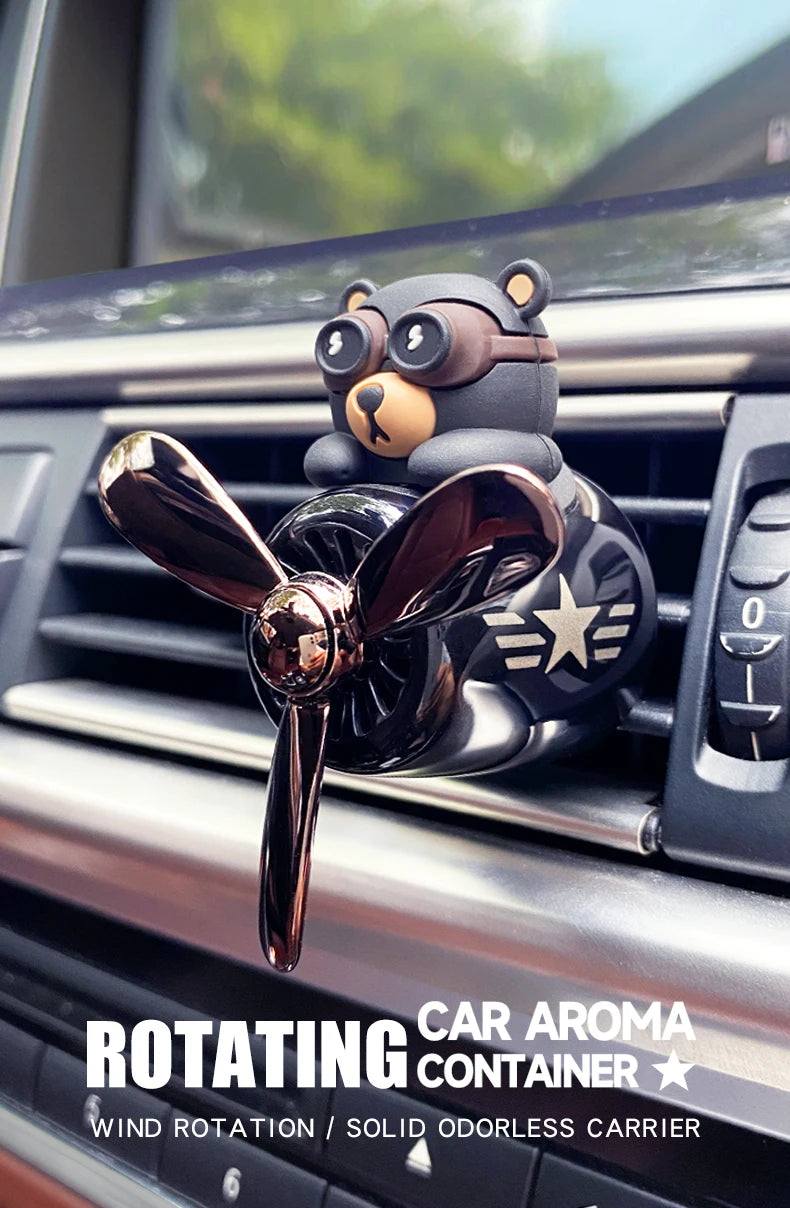 Odorless Car Air Freshener Vent Clip Bear Pilot Decor - Smarsty