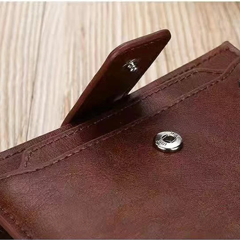Men's Coin Purse Wallet RFID Anti-theft Man Leather Wallet Zipper Business Card Holder Money Bag Wallet Male - Smarsty