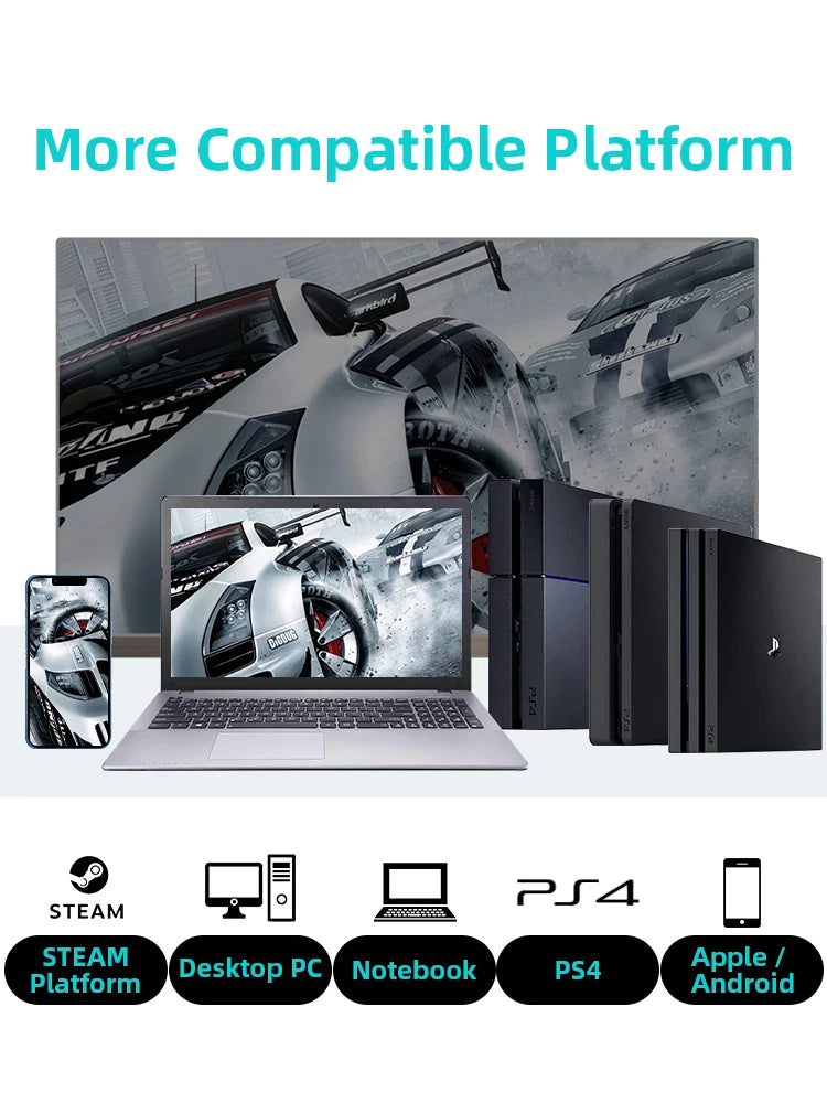 Wireless Bluetooth Game Controller for PS4 with Dual Vibration - Smarsty