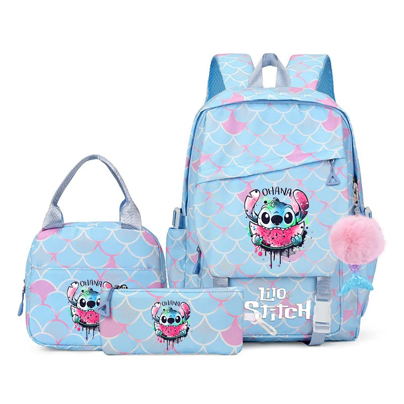 Lilo Stitch Kids Backpack Set 3 Piece Kawaii School Bags - Smarsty