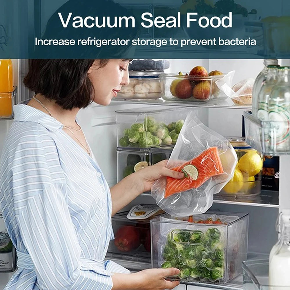 100 Premium Vacuum Sealer Bags, Sealing, Freshness, Compression, Kitchen Vacuum Bags, Food Vacuum Sealer Food Storage Bags