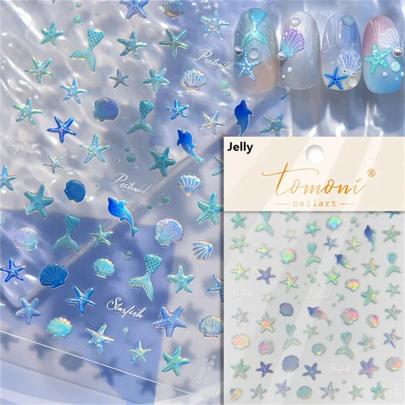 Dreamy Summer Beach Nail Art Stickers for Manicure - Smarsty