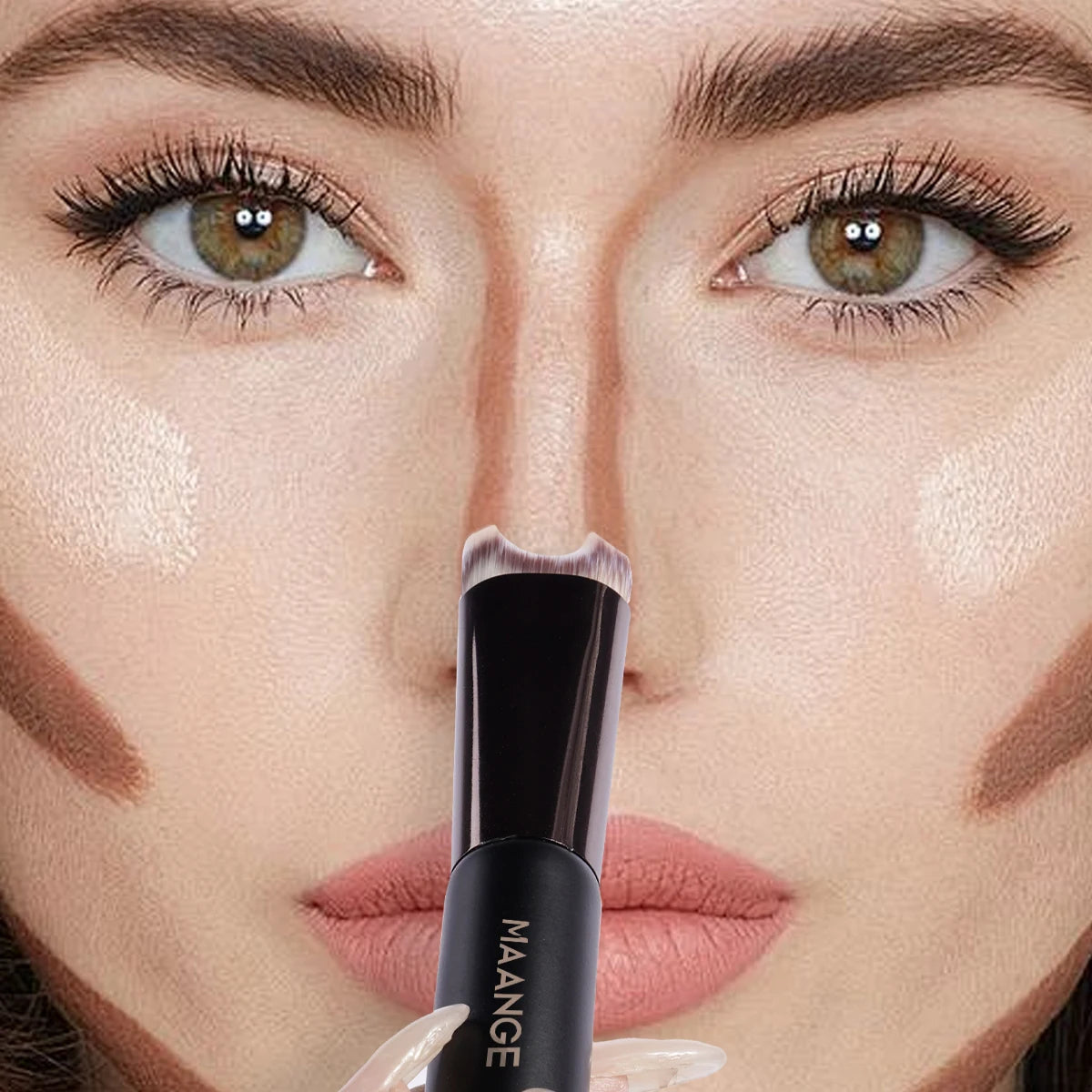 MAANGE U-Shaped Nose Contour Brush for Sculpting and Defining - Smarsty