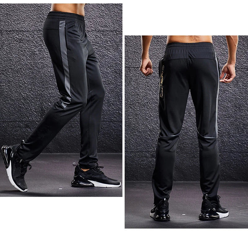 Men Sport Pants Running Pants With Zipper Pockets Soccer Training Jogging Sports Trousers Fitness Football Leggings Sweatpants - Smarsty