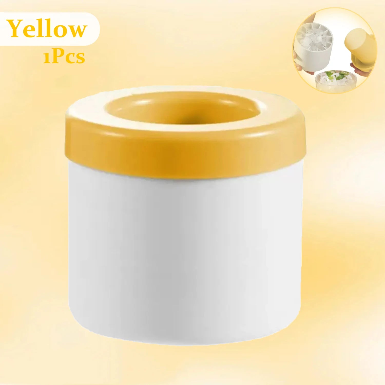 Food grade silicone cylindrical ice tray ice making mold for household kneading, ice storage box, ice cup, quick freezing (small