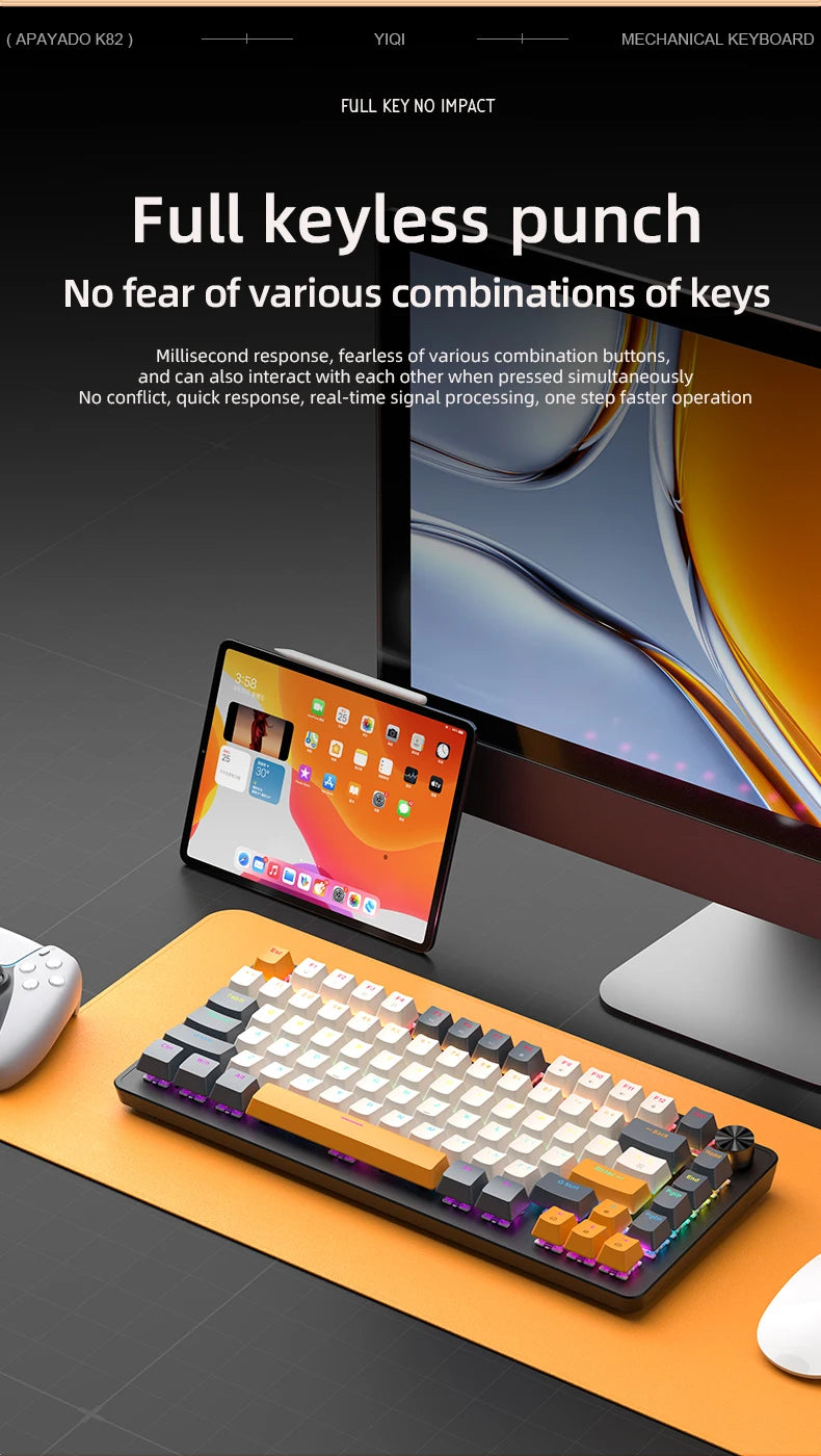 75 Percent Mechanical Keyboard With Media Knob Backlighting