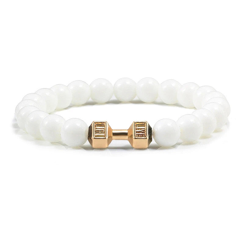 Natural Stone Dumbbell Bead Bracelet for Energy and Style - Smarsty