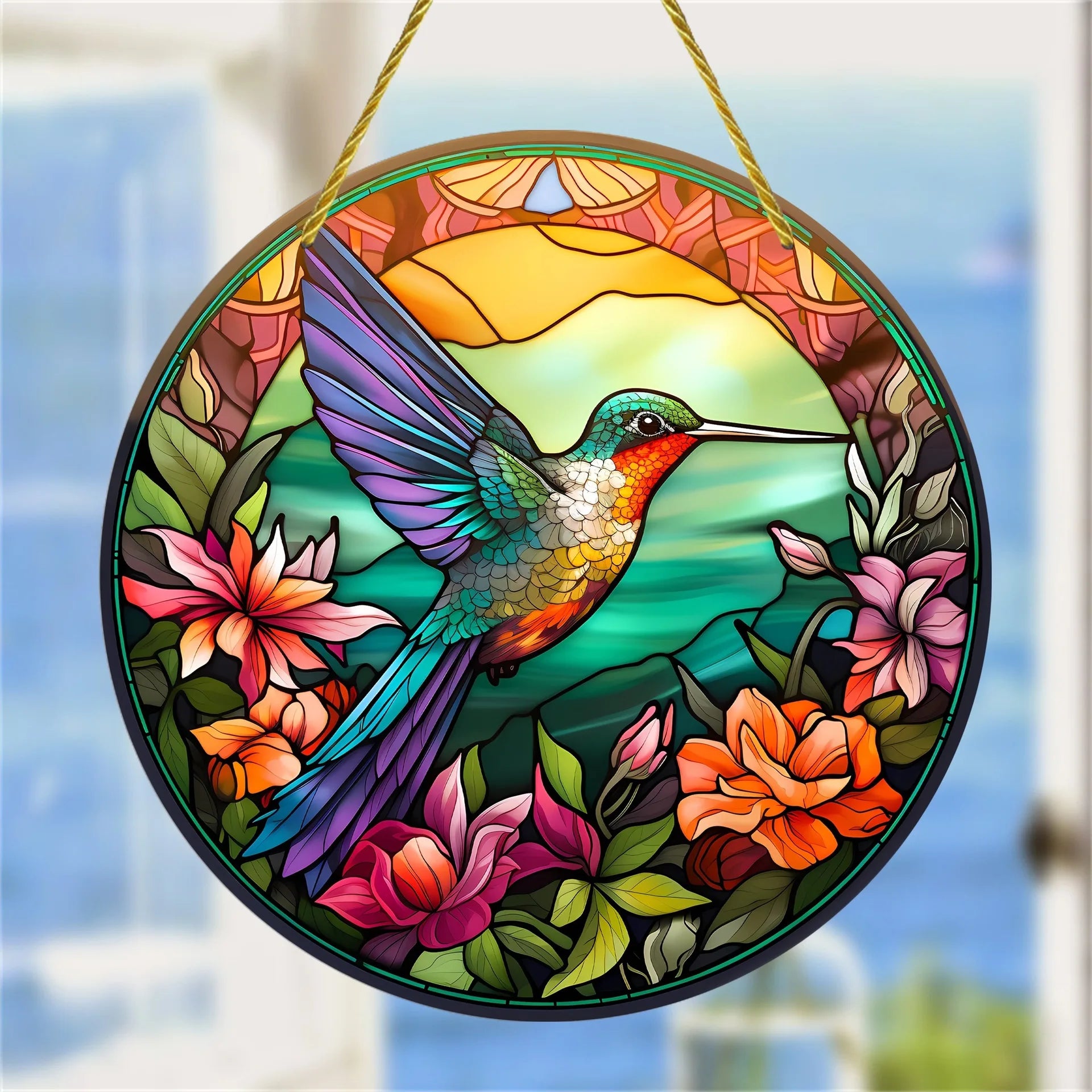 Hummingbird Acrylic Suncatcher for Vibrant Home Decor - Smarsty
