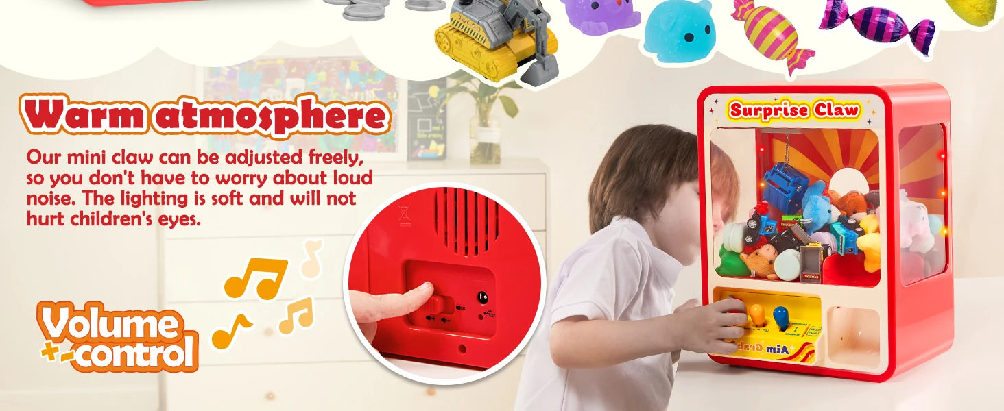 JOYFY Claw Machine Arcade Toy Kid Dispenser Toys Mini Vending Machine for Kids Perfect Christmas Birthday Big Gifts