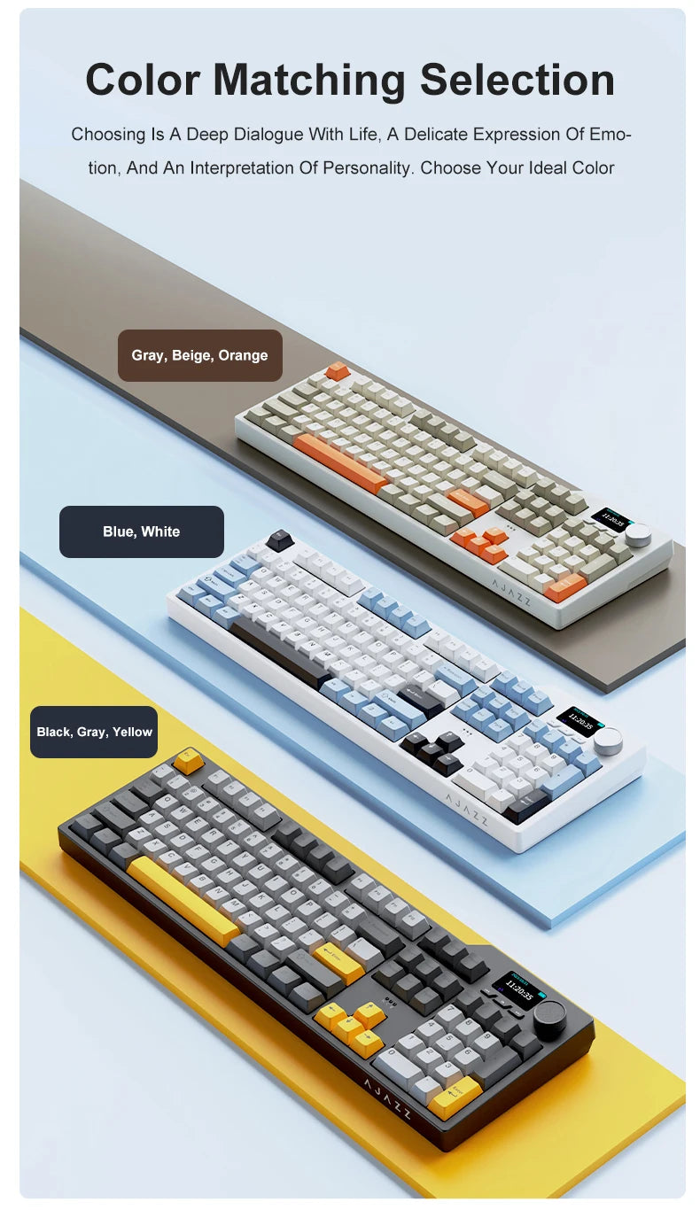 Tri Mode Gaming Keyboard With Hot Swap 104 Keys Gasket