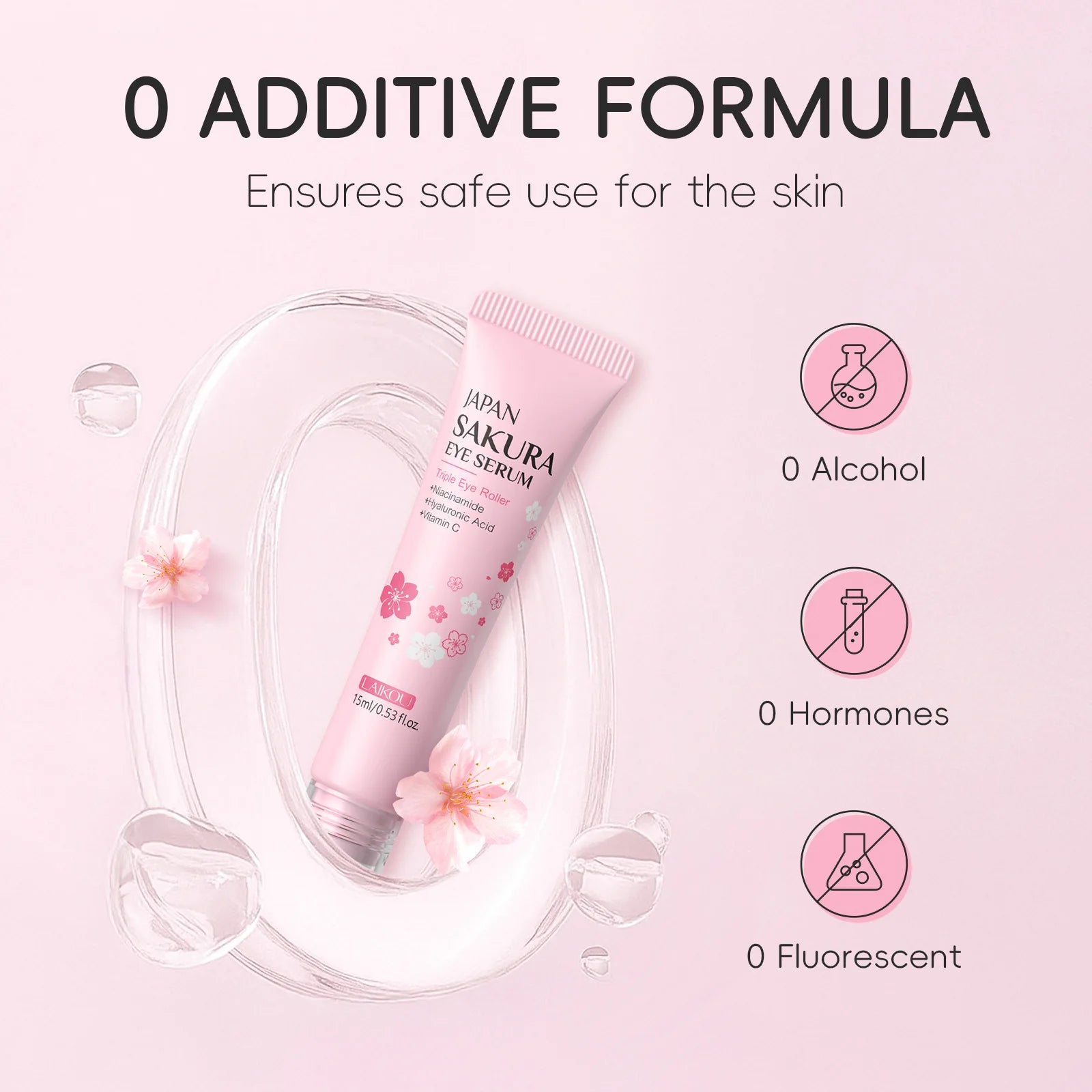 LAIKOU Sakura Eye Serum Roller for Dark Circles - Smarsty