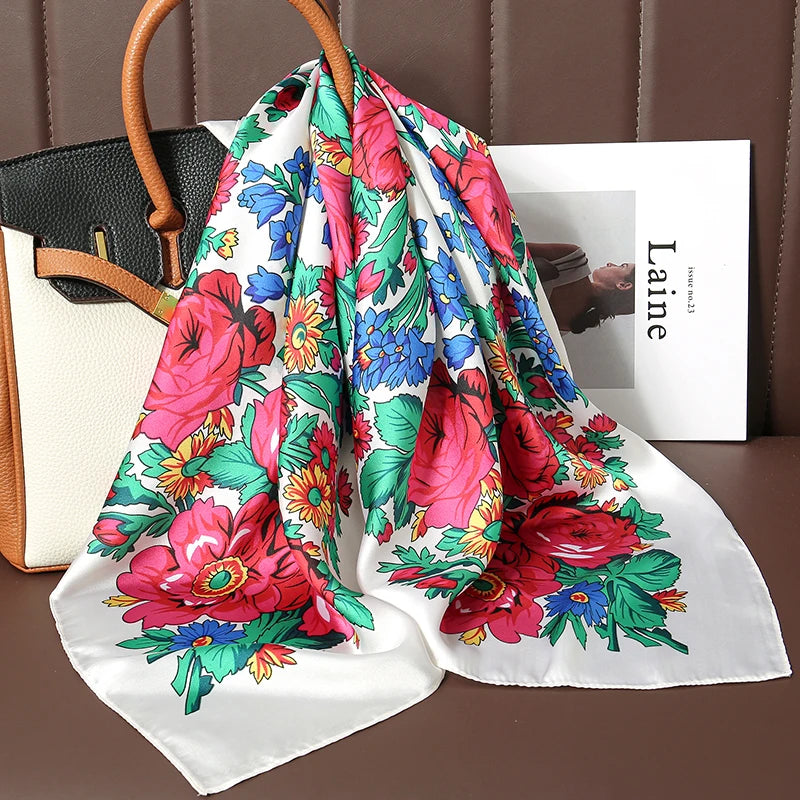 Luxury Silk Satin Scarf for Women with Sun Protection - Smarsty