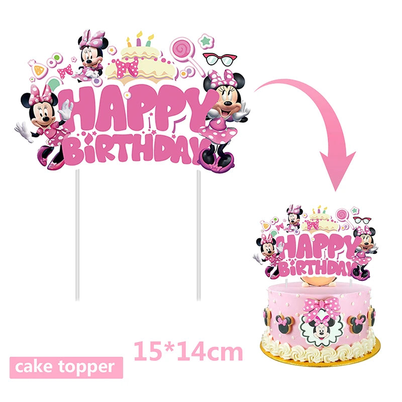 Minnie Mouse Birthday Party Disposable Tableware Set - Smarsty
