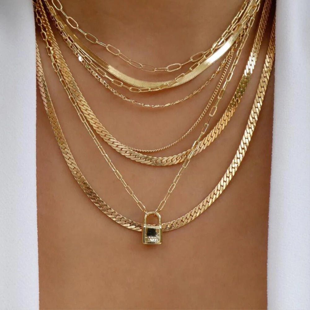 Vintage Gold Boho Layered Necklace Set for Women - Smarsty
