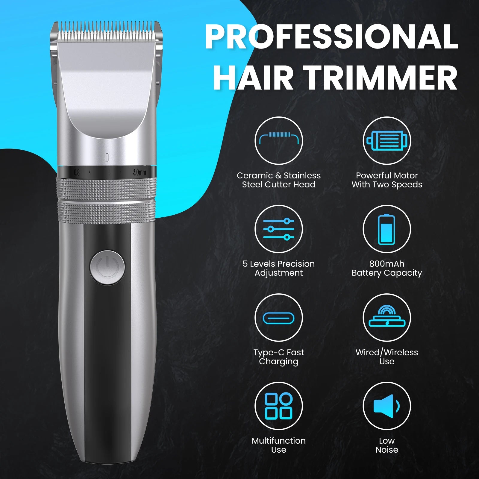 Sejoy Electric Hair Clippers Men Professional kit USB Rechargeable Men's Barber Hair Cutting Machine Beard Trimmer For Men Kids - Smarsty