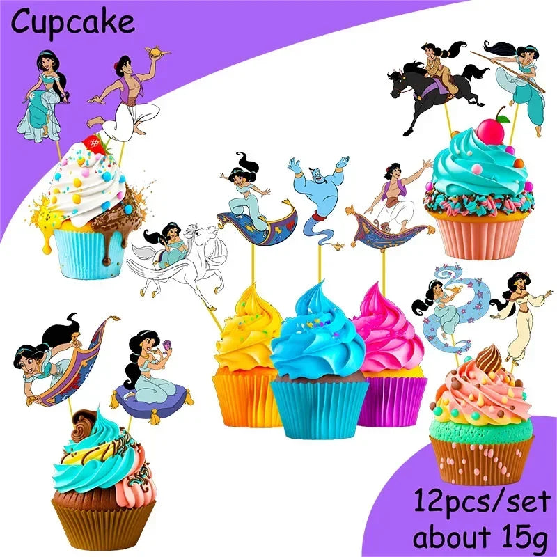 Jasmine Princess Aladdin Birthday Party Tableware Set - Smarsty