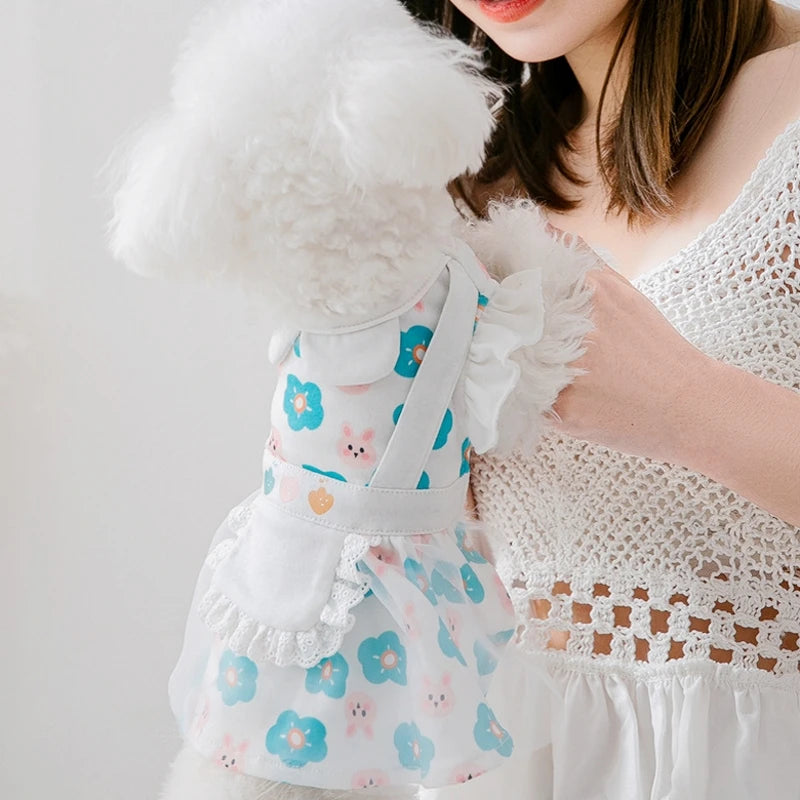 Cute Summer Dog Princess Dress with Bow Lace - Smarsty