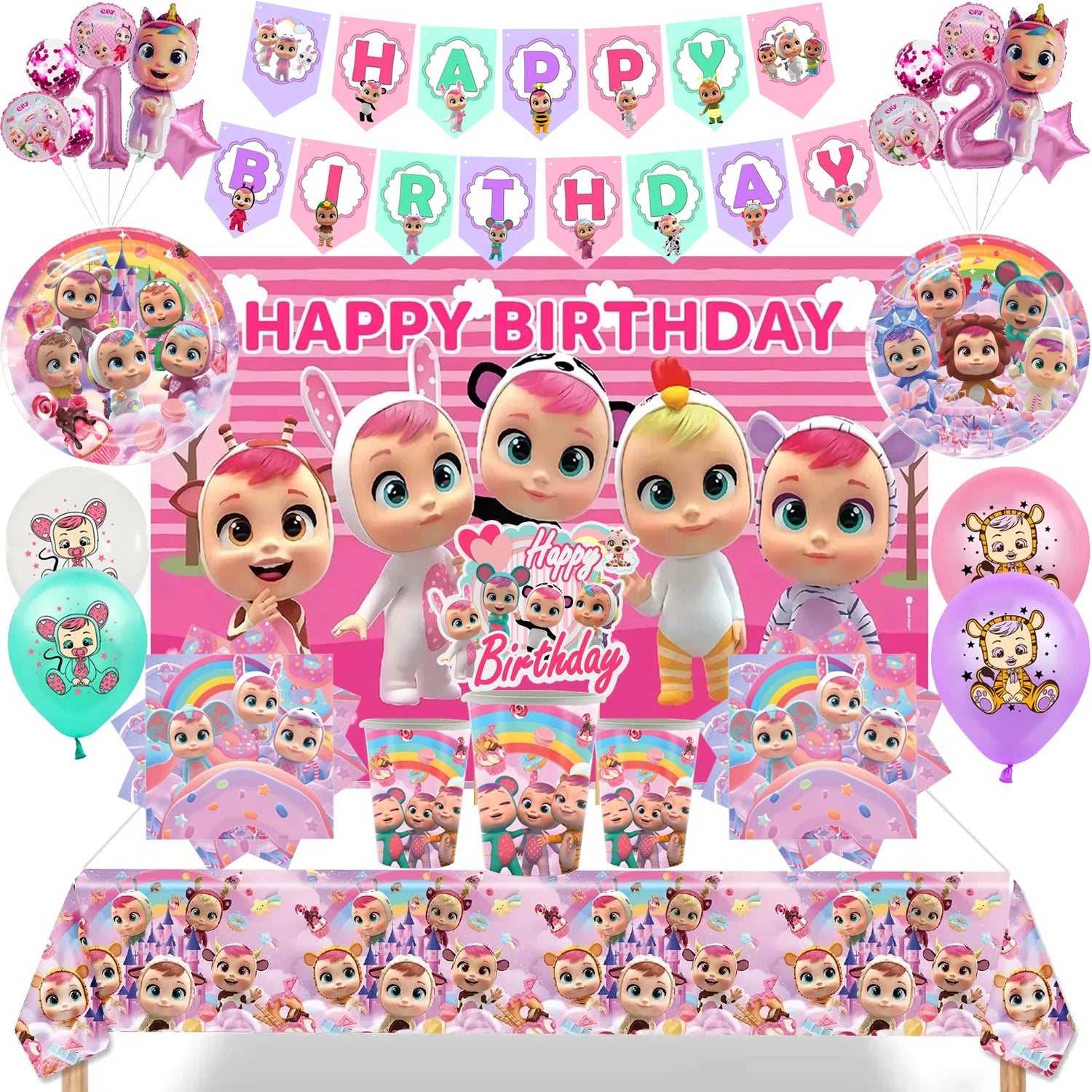 Cry Babies Birthday Party Decorations Tableware Set - Smarsty