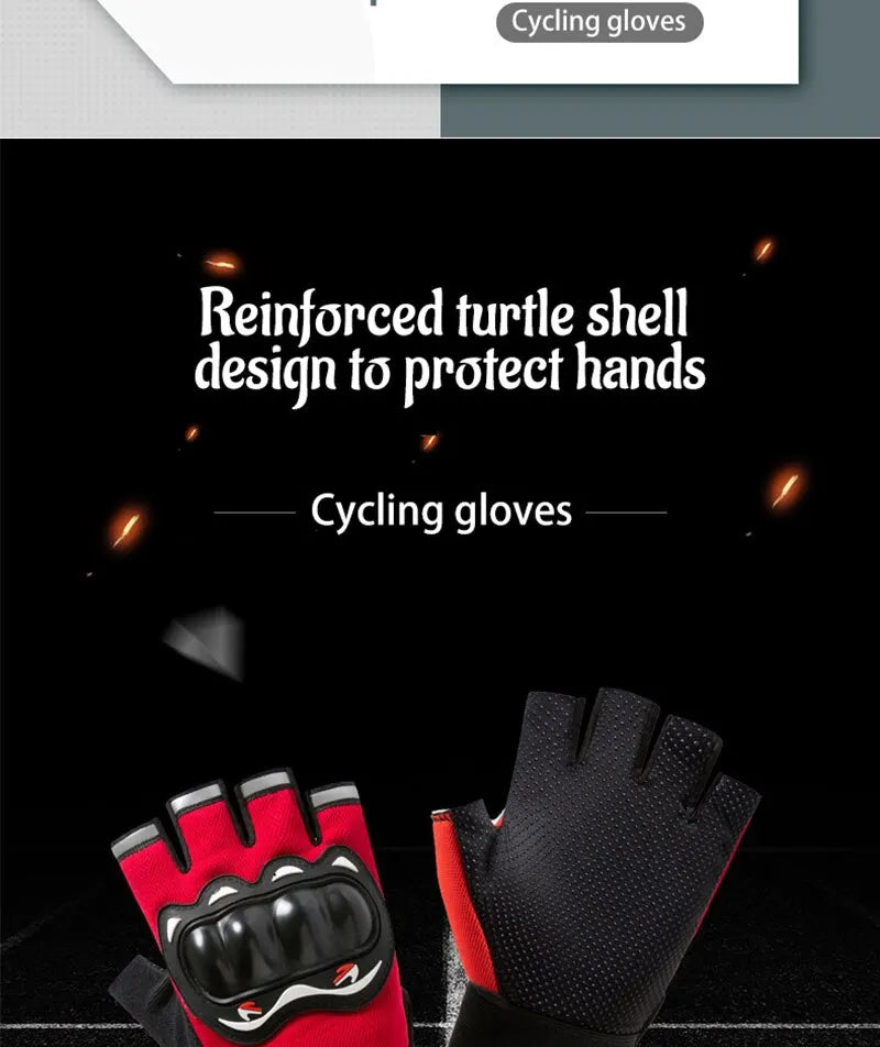 Men Half Finger Motorcycle Gloves Breathable Slip Resistant - Smarsty