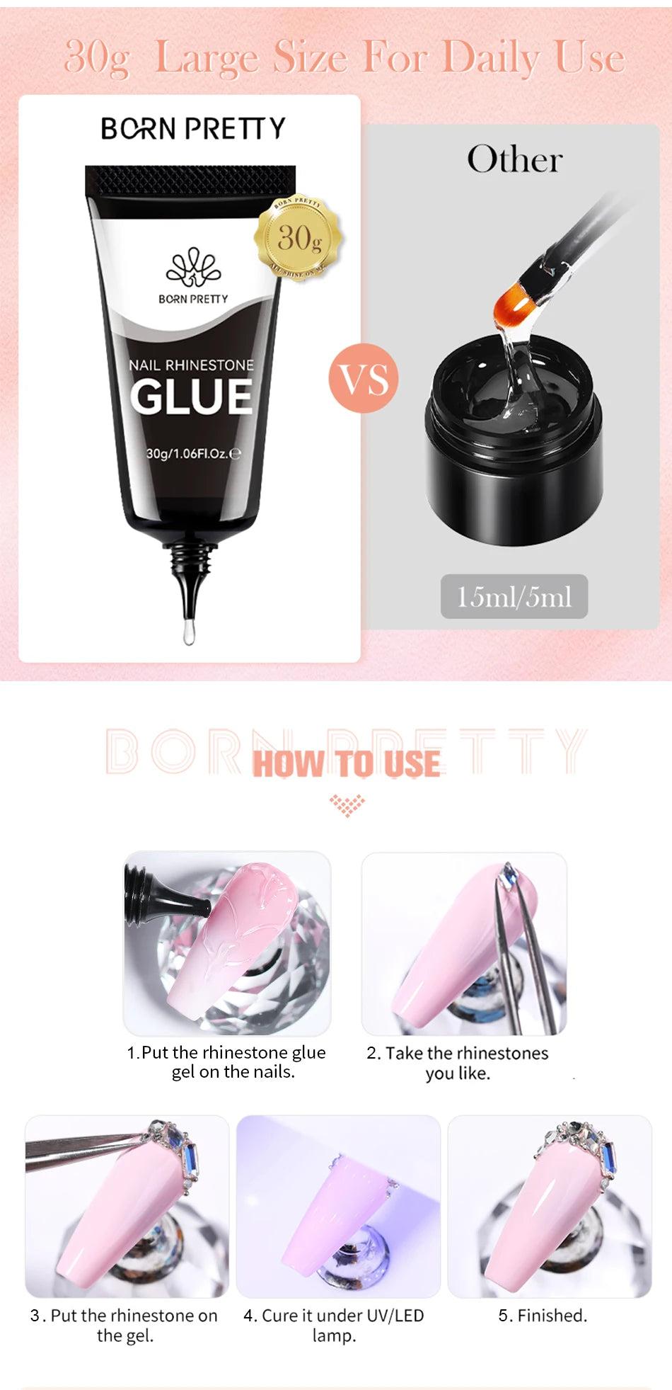 Born Pretty Nail Rhinestone Glue for 3D Nail Art - Smarsty