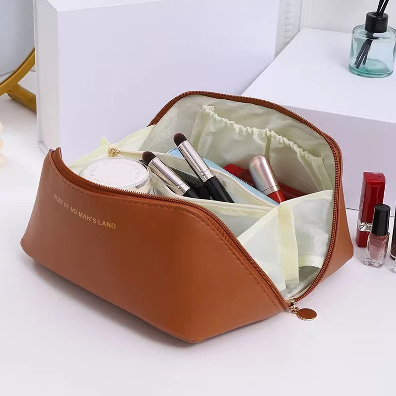 PU Leather Cosmetic Bag Large Capacity Travel Organizer - Smarsty