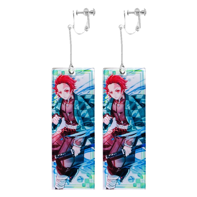 Acrylic Tanjiro Earrings for Women Anime Cosplay Jewelry - Smarsty