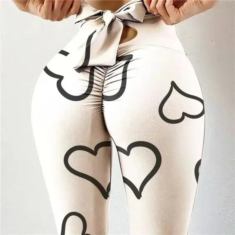 High Waist Sexy Butterfly Printed Leggings Bowknot Yoga Pants Bow Bandage Tights Women Butt Lift Exercise Fitness Yoga Legging - Smarsty