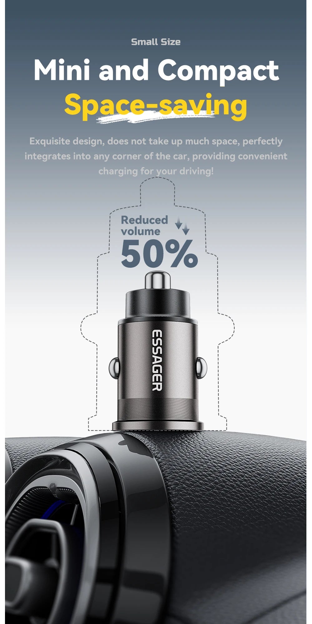 45W Car Charger Dual Port PD TypeC Quick Charge Fast - Smarsty
