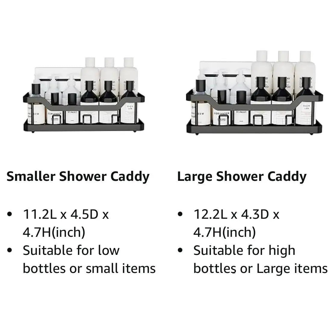 3/5 Pack Shower Organizer , Adhesive Shower Caddy with No Drilling, Rustproof Stainless Steel for Bathroom and Storage&Kitchen