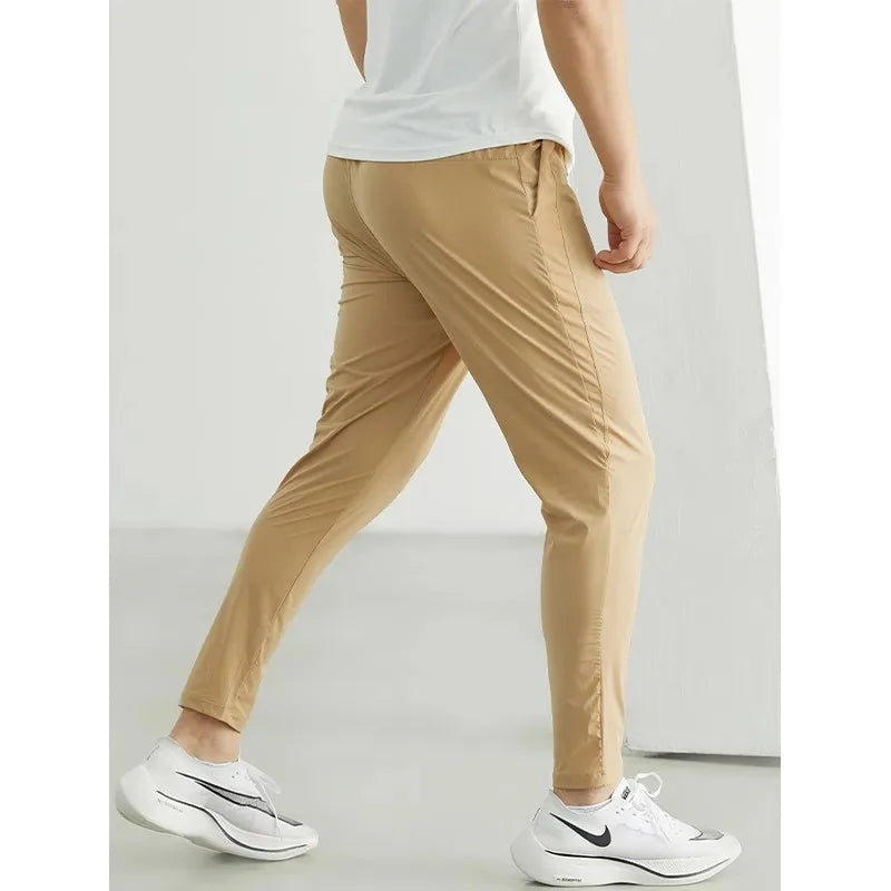 Men's Running Pants Sportswear Jogging Sweatpants Quick Dry Thin Tracksuit Elastic Gym Fitness Trousers Training Sport Pants Men - Smarsty