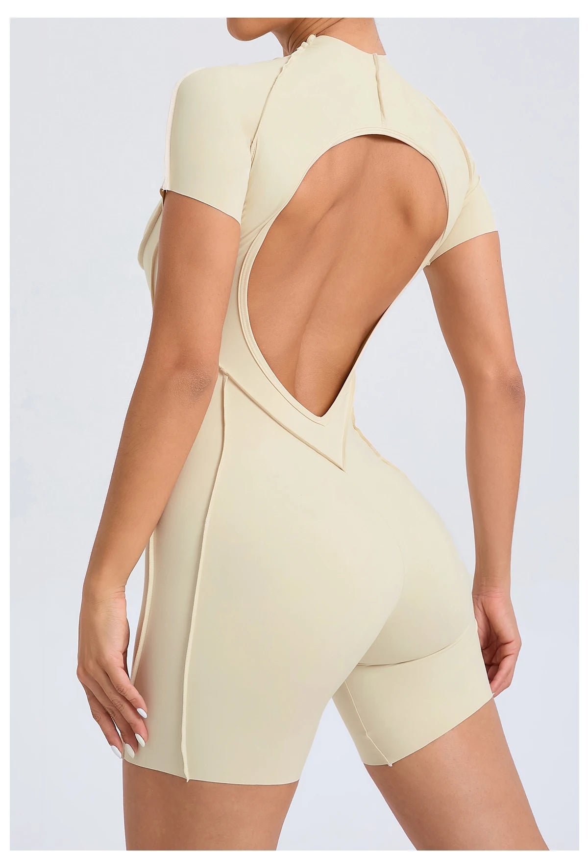 Short Jumpsuit Gym Clothes For Women Sportswear Fitness Overalls Backless Scrunch Booty Yoga Suit Sports Set Outfit - Smarsty