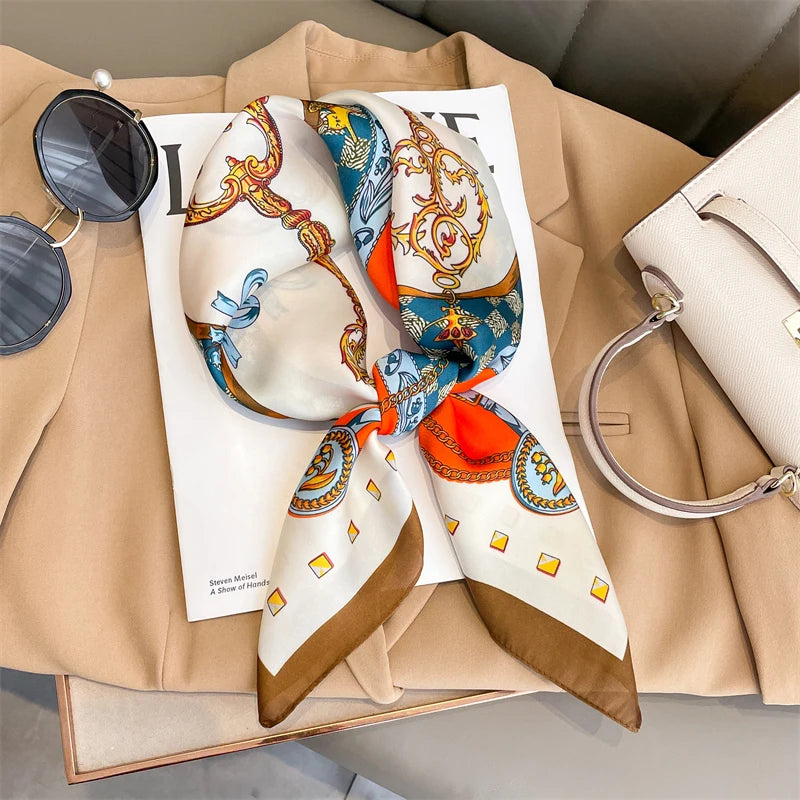 Luxury Silk Scarf Women Satin Shawl Sun Protection Wrap - Smarsty