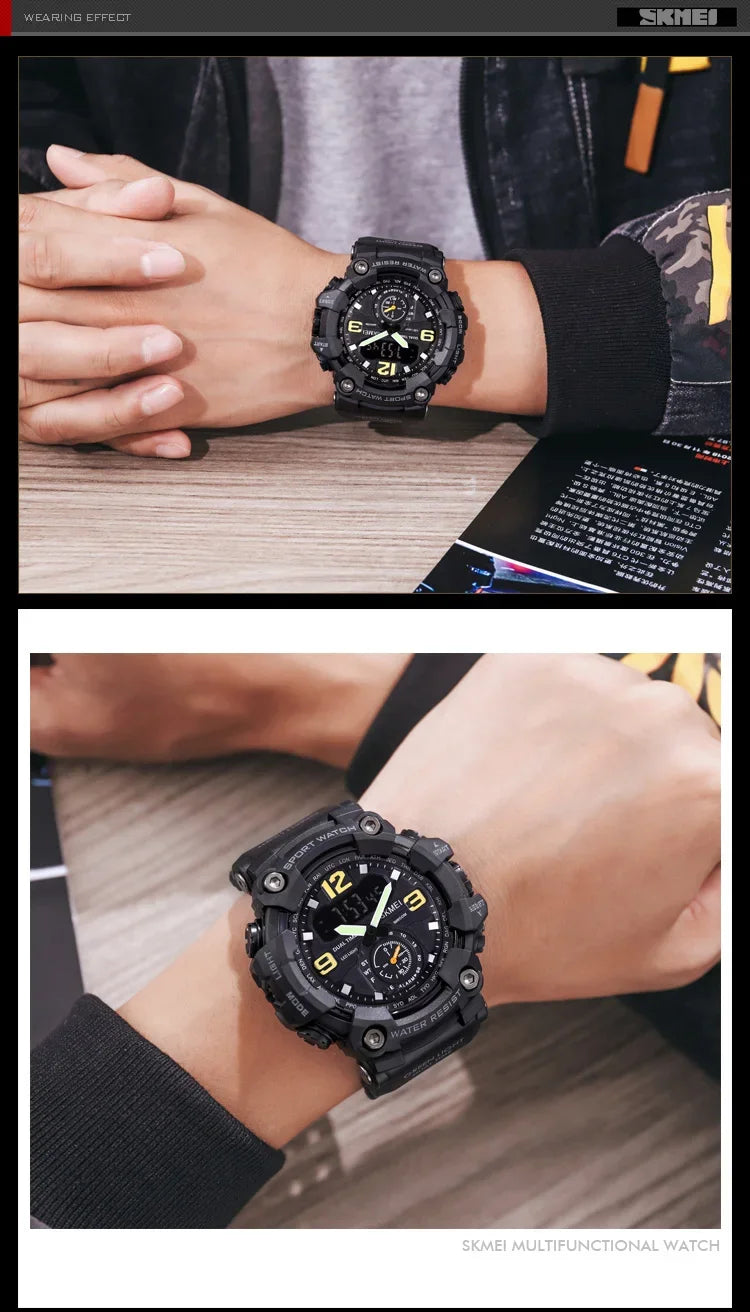 Skmei 1637 Waterproof Sport Wristwatch with Dual Movement - Smarsty