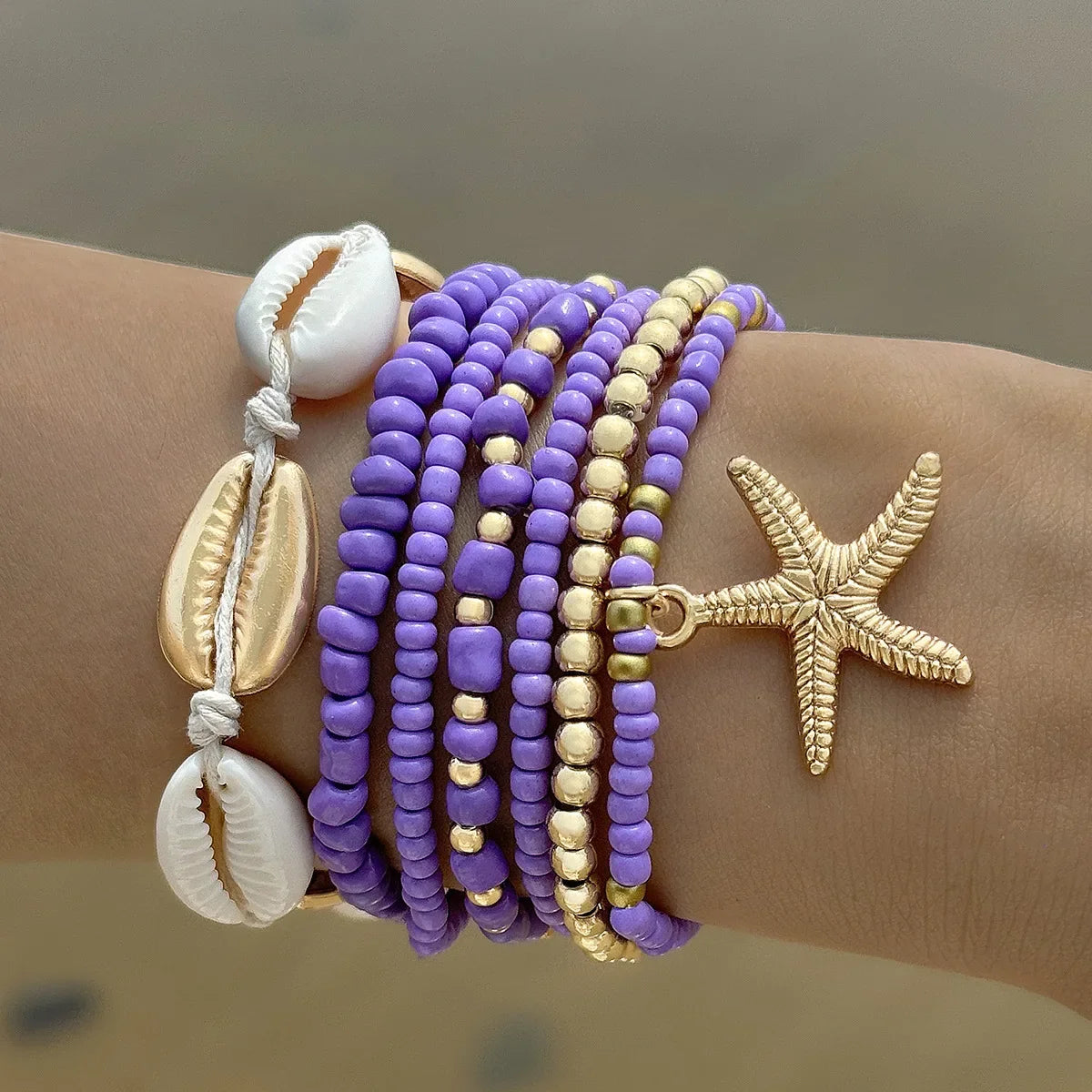 Boho Summer Starfish Bracelet Set for Women - Smarsty
