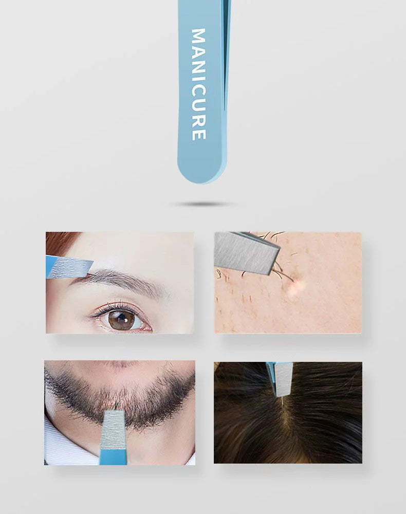 Stainless Steel Eyebrow Tweezers for Precise Hair Removal - Smarsty