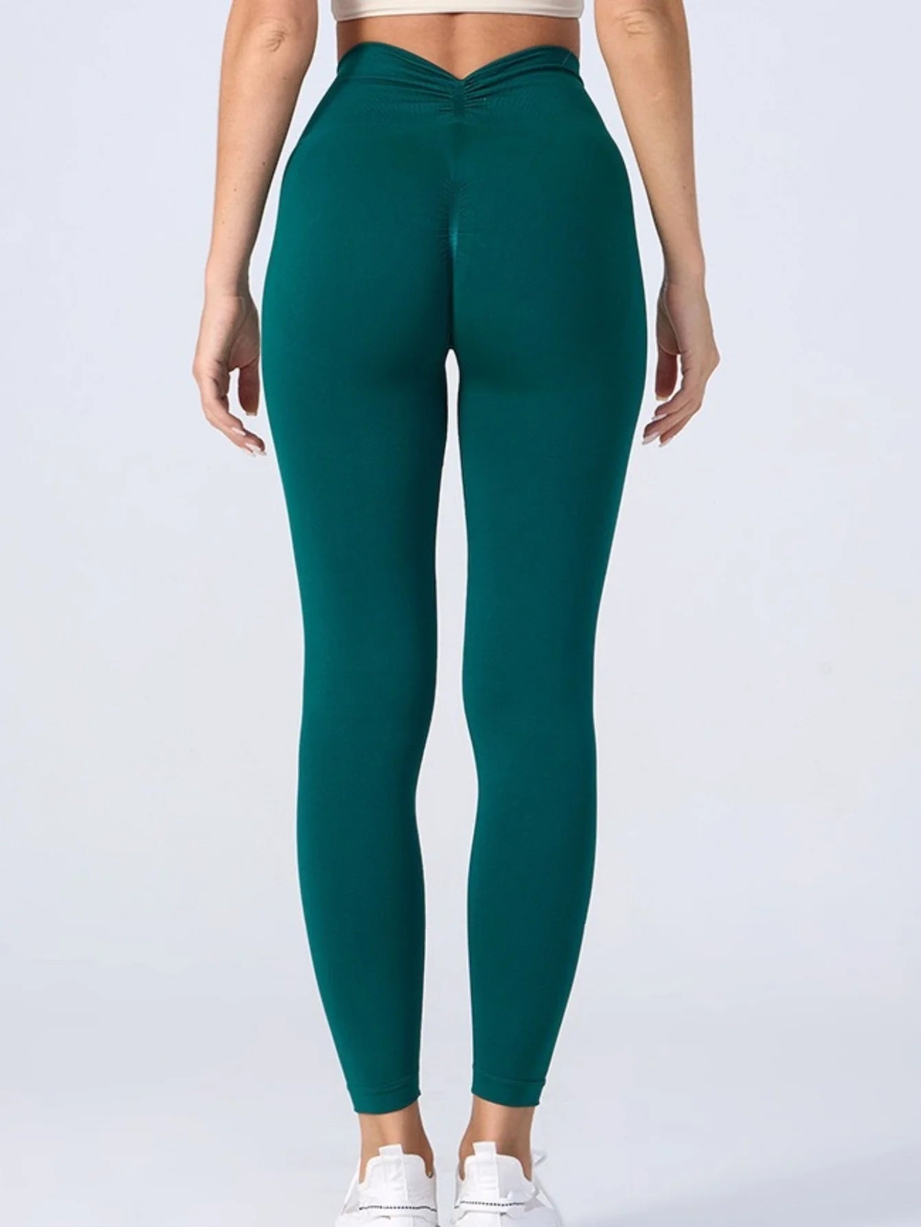 Seamless High Waist Sports Pants, Peach Hip Lift Back, V-Fold, Fitness Pants - Smarsty
