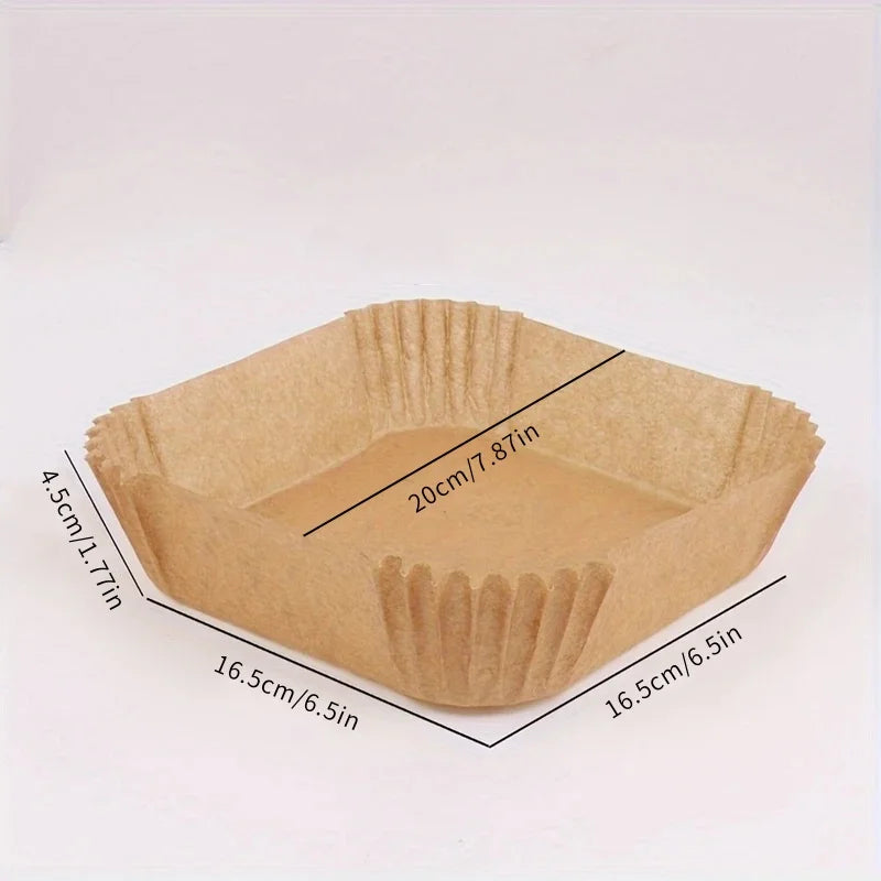 Air Fryer Paper Liners Disposable Oil-Proof Waterproof Baking Paper Round Square And Rectangle Parchment Kitchen Party Supplies - Smarsty
