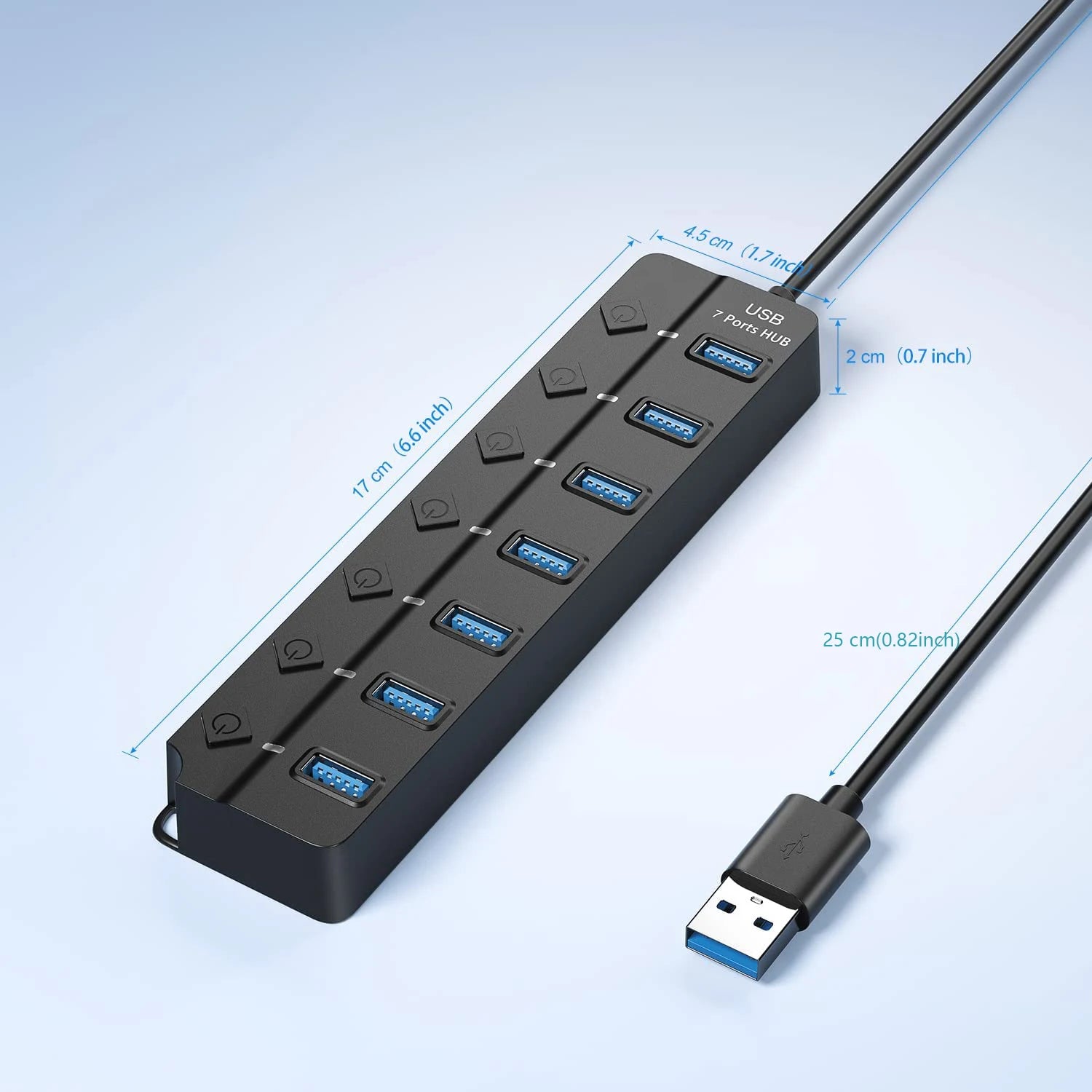 USB 3.0 Hub 7 Port High Speed Powered Switch Cable