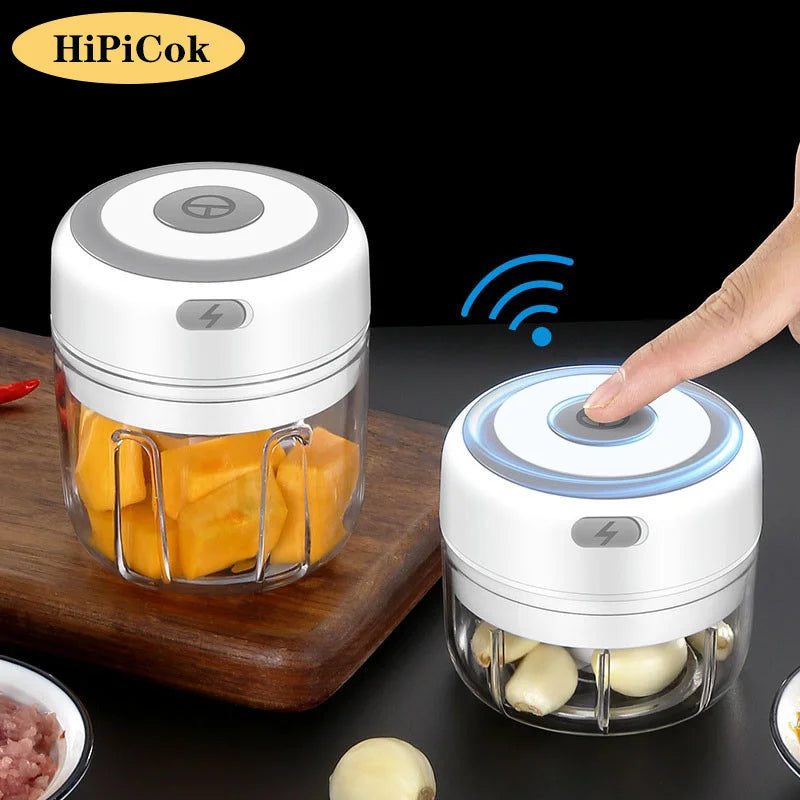 HiPiCok Meat Grinder Electric Garlic Crusher Food Chopper Mini Garlic Press Vegetable Chopper Masher Machine USB Kitchen Gadgets by Smarsty