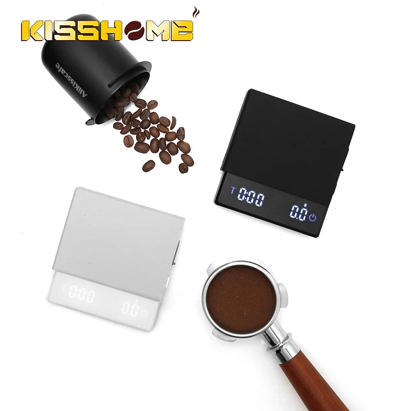 AliKisscafe Coffee Scale Digital Weight Electronic Kitchen Measuring Scales 0.1g High Precision Espresso Accessory Barista Tool