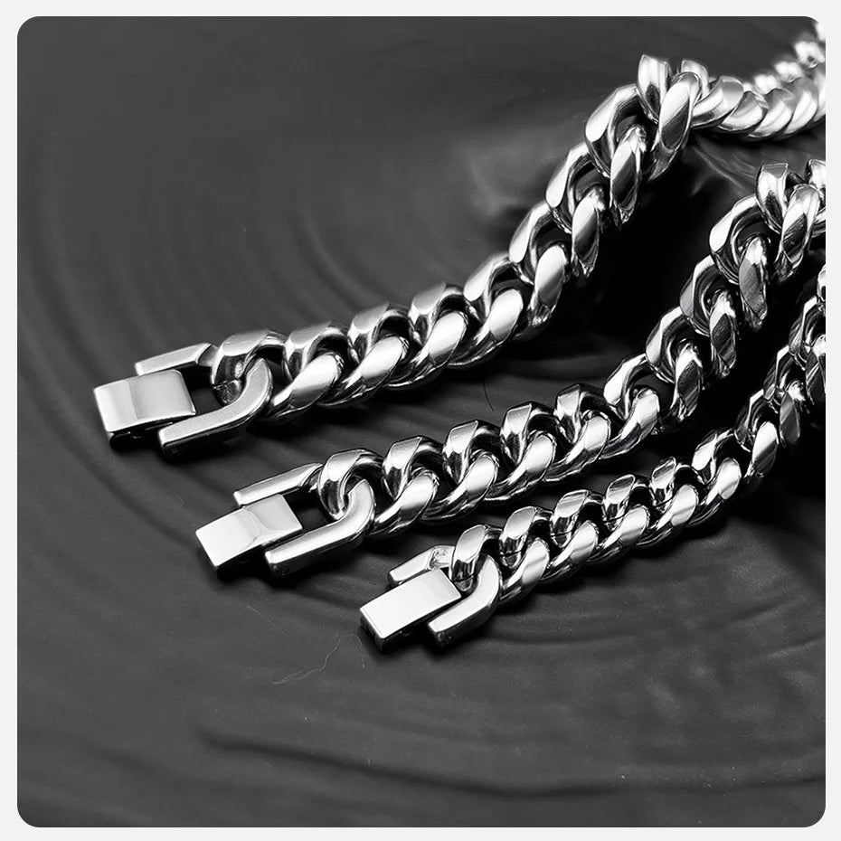 Vnox Stainless Steel Cuban Chain Bracelet for Men Women - Smarsty