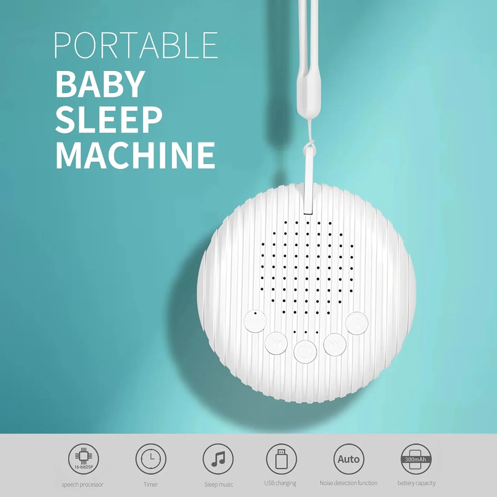 Portable White Noise Sound Machine for Baby Sleep Aid - Smarsty