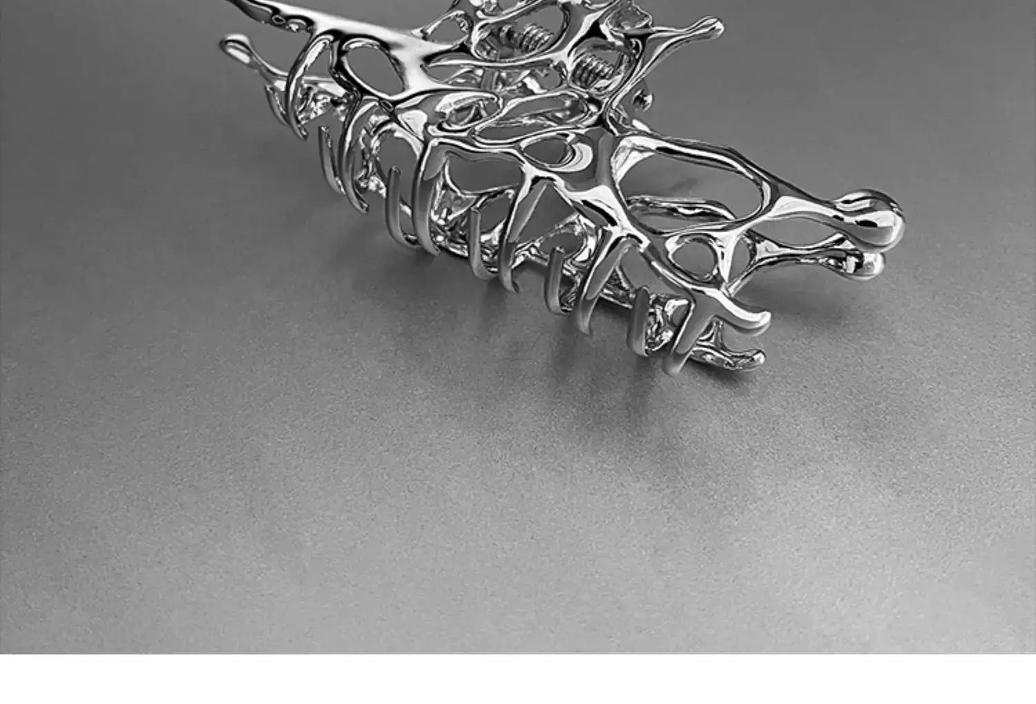 Large Metal Claw Clips For Women Strong Hold Silver - Smarsty