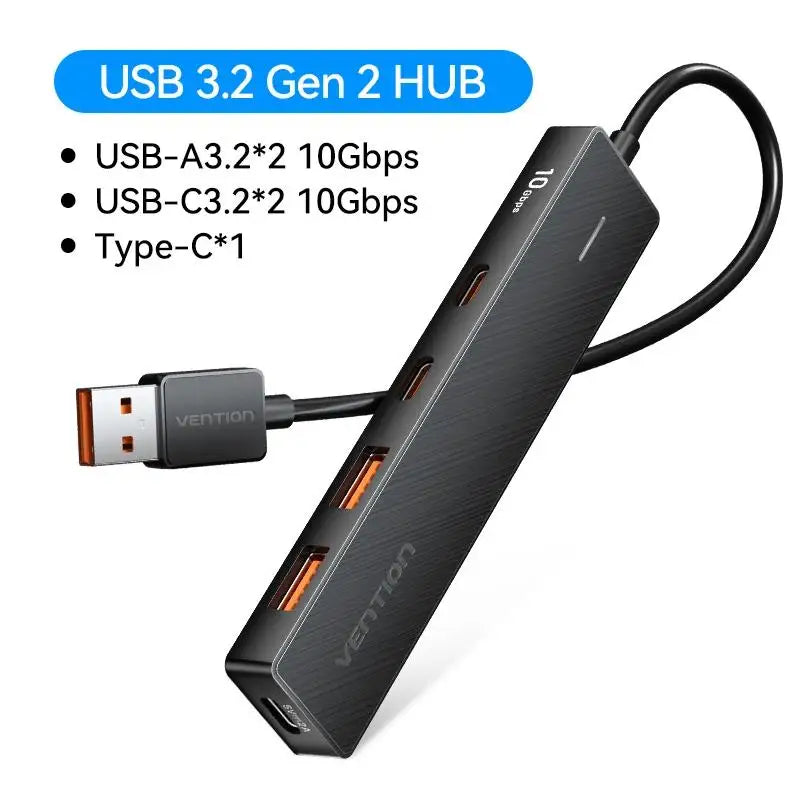 4 Port USB Hub USB 3 Gen 2 10Gbps LaptopCompatibleDevice