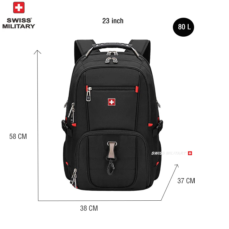 SWISS MILITARY Fashion Travel Multifunction Large Capacity Male Bag Usb Charging Waterproof 23 inch Laptop Backpack Men Mochila - Smarsty