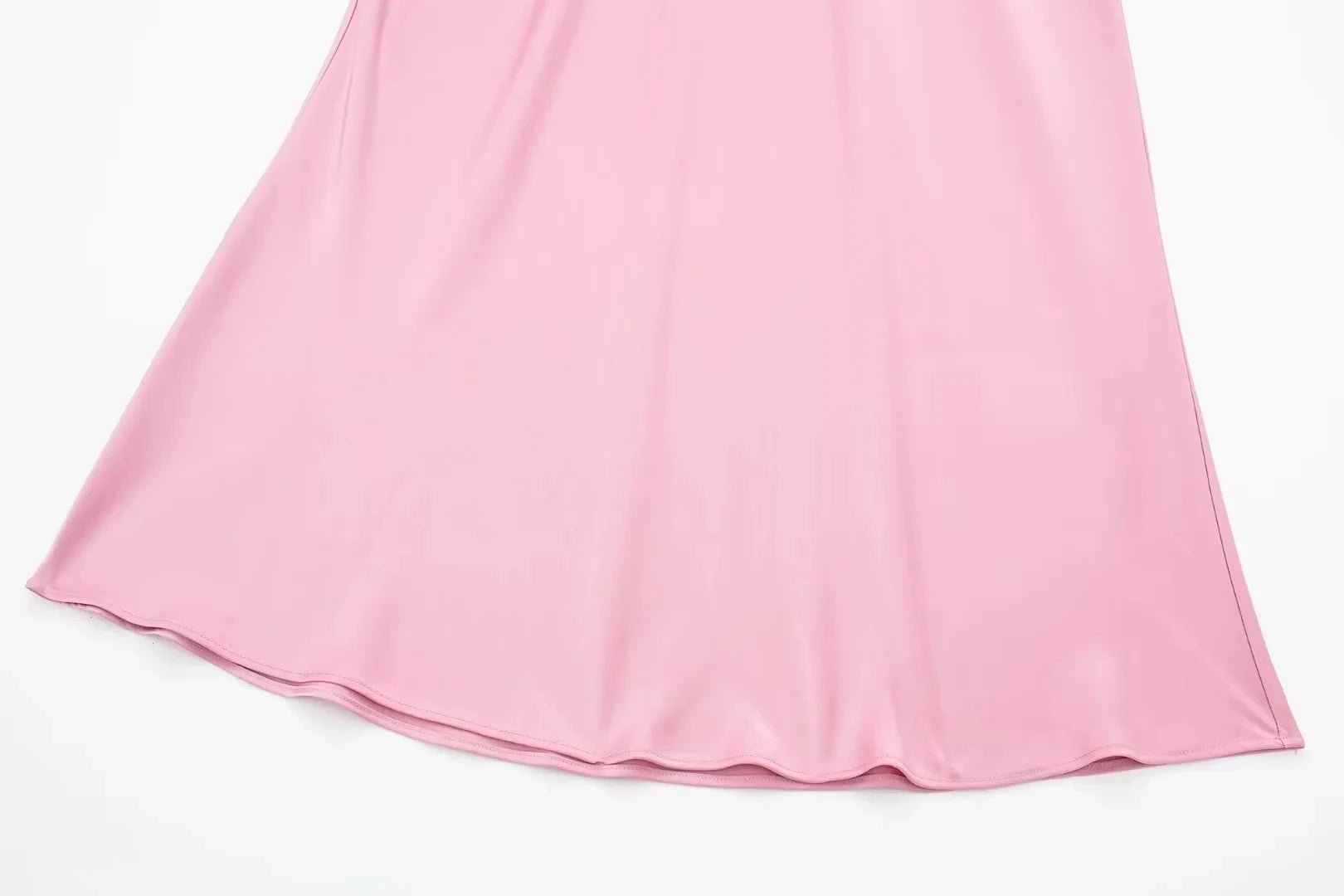 TRAFZA 2024 Y2K Casual Women Long Skirt Spring Elastic High Waisted A-Line Casual Female Satin Skirts High Street Lady Skirts - Smarsty